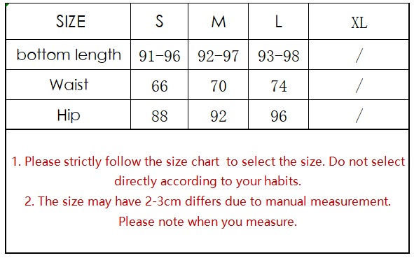 size chart for leather pants