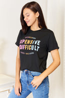 Love Slogan T-Shirt - Cuffed Short Sleeve Inspirational Graphic Tee | Cute Casual Top for Women