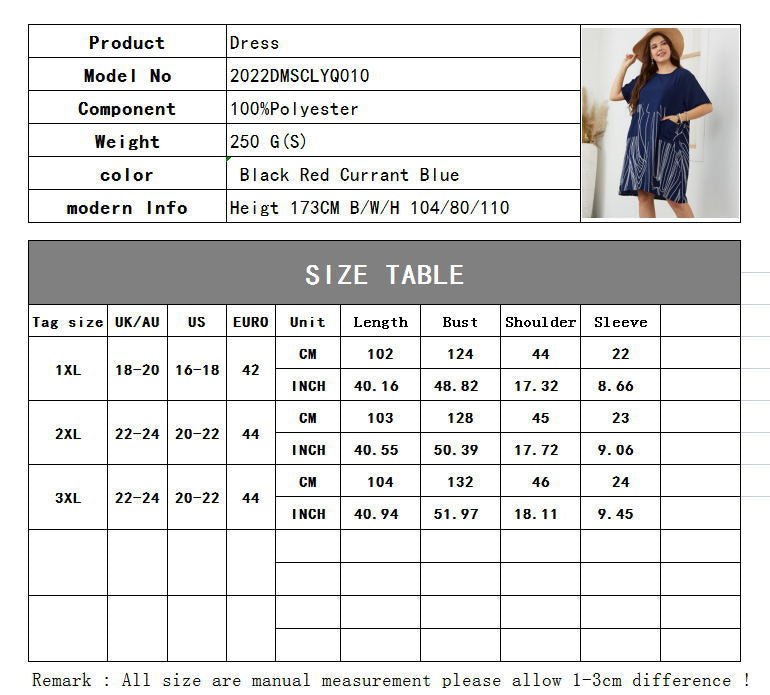 size chart for tunic top