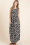 BOMBOM Leopard Maxi Dress with Pockets