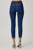 RISEN Full Size Embellished Mid Rise Crop Skinny Jeans