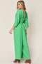 Double Take Full Size Surplice Wide Leg Jumpsuit with Pockets