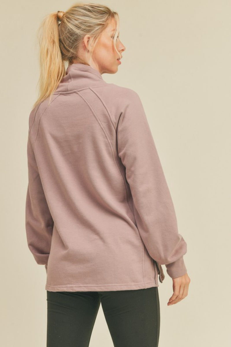 Kimberly C Drawstring Side Zip Sweatshirt