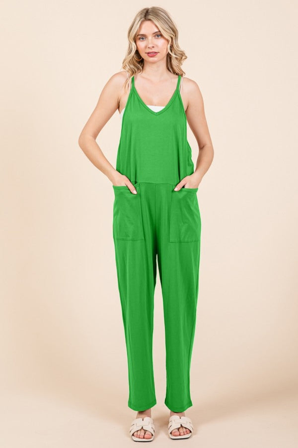 Culture Code Full Size Sleeveless Jumpsuit with Pockets