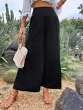 wide leg pants black