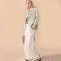 wide leg pants white