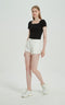 womens denim shorts white